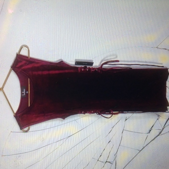 Lulu's Burgundy Velvet Lace-up Bodycon Dress - Picture 3 of 8